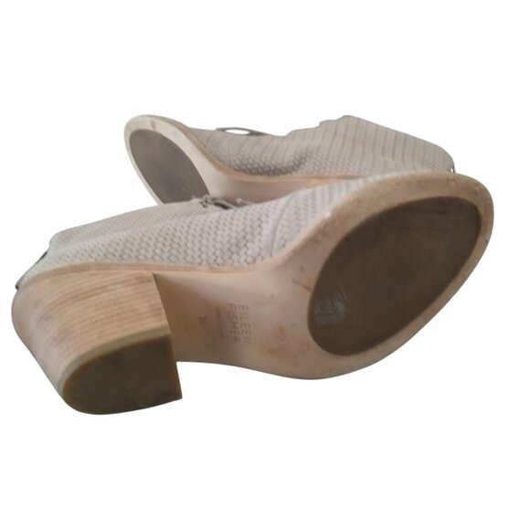 Eileen Fisher Women's Size 10 Slew Beige Lace Up Open Toe Zip Back Ankle Booties - Picture 8 of 8